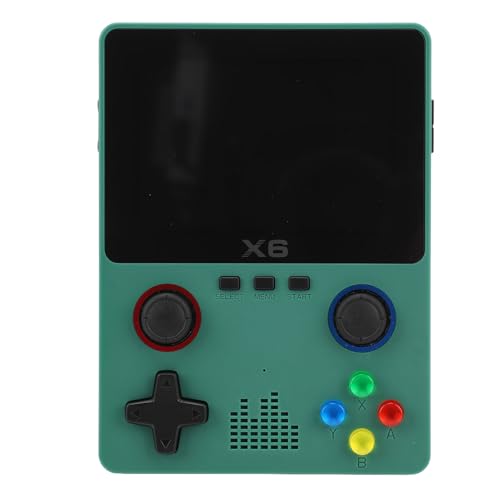 Handheld-Spielekonsole, 3,5-Zoll-IPS-Bildschirm, MI NI-Retro-Konsole mit Kleiner 64-G-Speicherkarte, 2000 MAh, Tragbarer Taschenvideoplayer für Teenager und Erwachsene (Green) von Plyisty