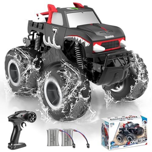 Pmgud Ferngesteuertes Auto 4WD Monstertruck 1:16 RC Auto 2.4G Amphibisches Wasserdichter Offroad-Pickup 360° Drift, Geschenk für ab 6 Jahre von Pmgud