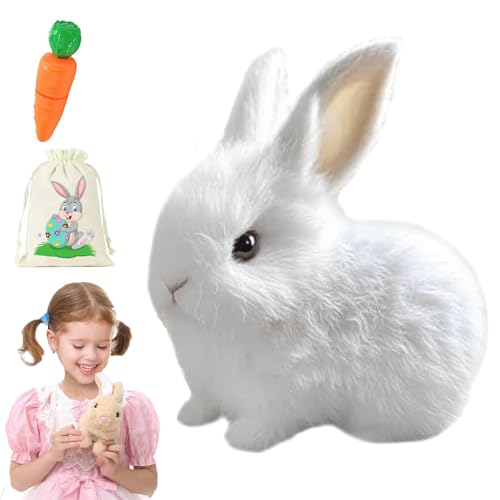 Pnedeodm Fanyil Bunnypal, Bunny Mein Realistisches Kaninchen, Hüpfendes Kaninchen, Realistisches Interaktives Kaninchenspielzeug, Kuscheltier Hase Mit Geräuschen Bewegungen Ostergeschenke Kinder (A) von Pnedeodm