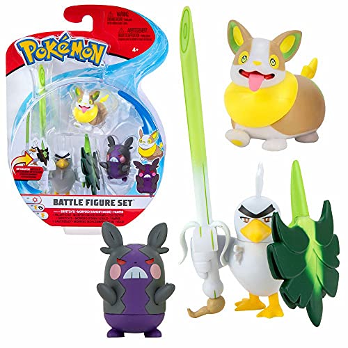 Battle Figuren | 3er Set | Pokemon | Action Spielfiguren zum Sammeln, Spielfigur:Lauchzelot. Morpeko & Voldi von Pokémon