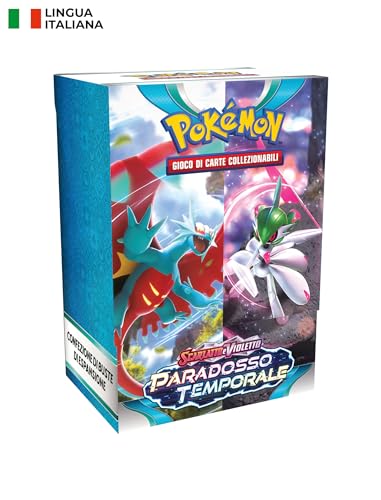 Pokémon 187-60474 Packung mit Boosterpacks Scharlachrot und Violett – Temporalparadox des TCG (sechs Erweiterungspackungen), italienische Ausgabe, Weiß Or White von Pokémon