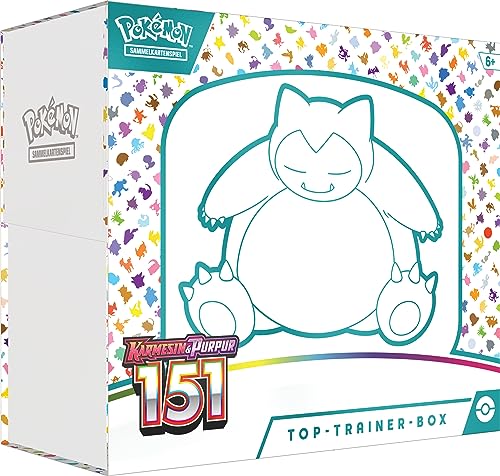 Pokémon-Sammelkartenspiel: Top-Trainer-Box Karmesin & Purpur – 151 (9 Boosterpacks & Premium-Zubehör) von Pokémon