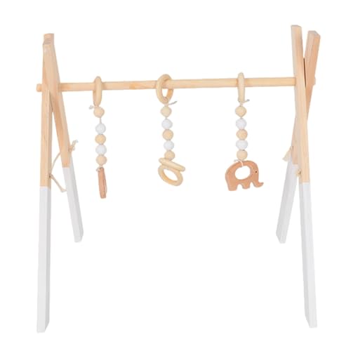 Baby Spielbogen Holz, Spieltrapez Holz Klappbar, Baby Gym Arch, Spieltrapez Für Baby, Spieltrapez Baby Klappbar, Spielbogen Baby Holz Montessoris,Spielbogen Baby Holz Mit 3 Abnehmbaren Kinderspielzeug von Poartiule