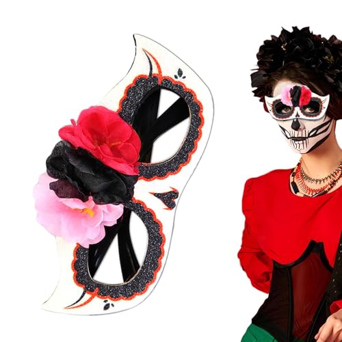 Poartiule Maskerade-Maske für Frauen, Day Of The Dead-Gesichtsmaske - Party-Gesichtsmaske, Rollenspiel-Halloween-Maske,Halloween-Gesichtsmaske für Halloween, Karneval, Maskeraden von Poartiule