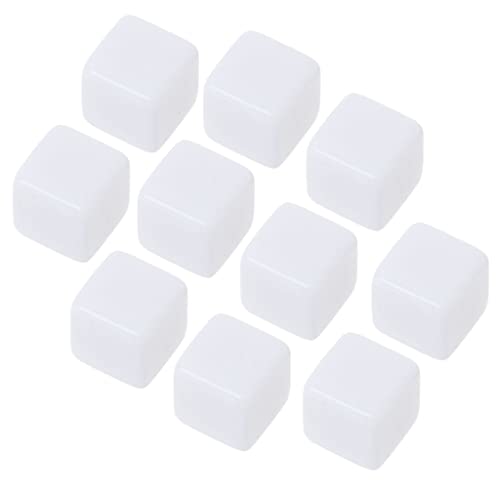 10pcs/Pack Weiße Acryl Würfelspiele Requisiten Bildungsspielzeug 16/18/20 Mm Für Kinder Feste Farb Würfelspielzeuge von Pocoiau