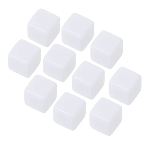 10pcs/Pack Weiße Acryl Würfelspiele Requisiten Bildungsspielzeug 16/18/20 Mm Für Kinder Feste Farb Würfelspielzeuge von Pocoiau