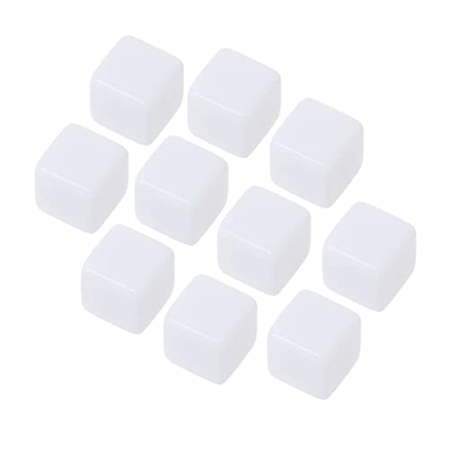 10pcs/Pack Weiße Acryl Würfelspiele Requisiten Bildungsspielzeug 16/18/20 Mm Für Kinder Feste Farb Würfelspielzeuge von Pocoiau