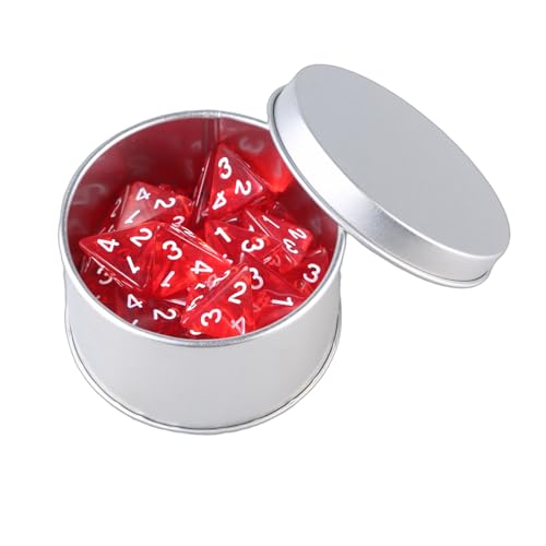 25pcs 4-seitige Zahlen Acryl Würfel Klare Polyedrische Dices Tischspiel Spielzeug Dices Einfach Zu Lesen Zahlendauerhaft von Pocoiau