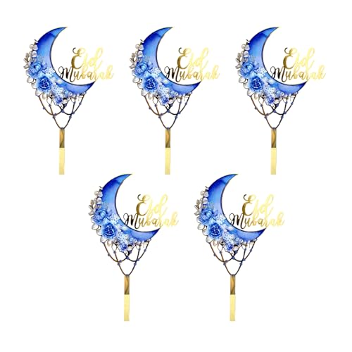 5pieces Cupcake Toppers Kuchen Dekoration Eid Theme Cake Picks Hochzeitstortezubehör Für Partyfeierlichkeiten Geeignet von Pocoiau