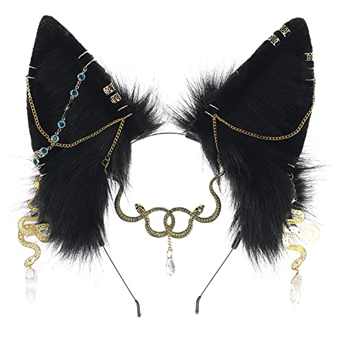 Anime Cosplay Requisiten Wolf Haar Hoop Pelzigen Haar Styling Für ComicCon Stirnband Pelzigen Teufel Karneval von Pocoiau