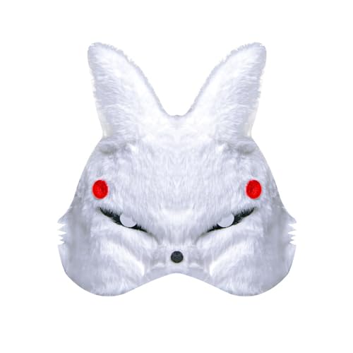 Halloween-Füchs-Kostüm, Plüsch, halbes Gesicht, japanische Kabukis-Kitsune für Weihnachten, Maskerade, Kostüm-Requisiten von Pocoiau