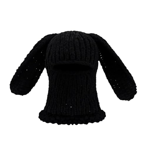 Pocoiau Devil Horned Halloween Caps Atmungsaktiv Warm Warm Halb Verfrorener Kappen Erwachsene Cosplay Kostümhut Party Requisiten Gesichtsmaskenkappen von Pocoiau