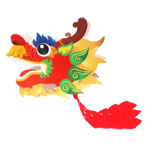 Pocoiau Dragon Head Masken Kits Chinesische Papierpapier Kopfmaske Chines Neujahrszubehör Für Kinder Erwachsene Weihnachts Halloween von Pocoiau