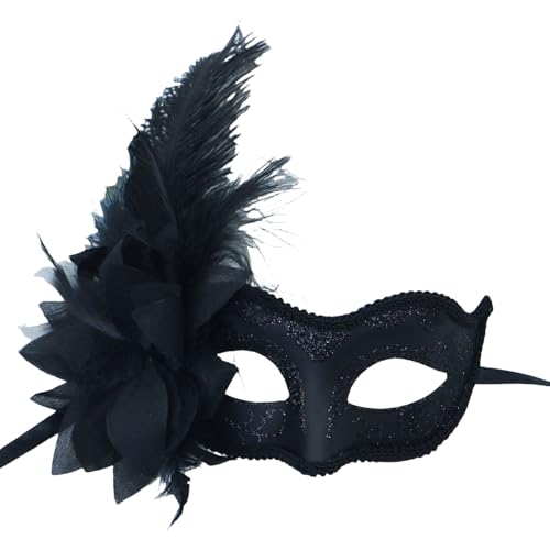 Pocoiau Maskerade Maske Halbgesichtsmaske Maskerade Gefiederte Maske Halloween Brillen Für Frauen Hochzeit Masquerade Party von Pocoiau