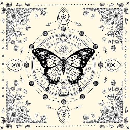 Pocoiau Moon Butterfly Astrologys Tischdecke Tarots Göttliche Tischdecke Altars Stoff Göttlichkeit Brettspiel Accessoire von Pocoiau