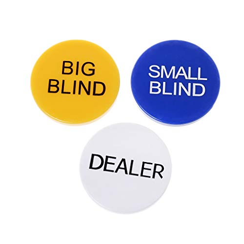 Pocoiau Spiele & Sport Experten Small Blind Big Blind Dealer Puck Buttons | Set Von 3 Hold Händlerzubehör von Pocoiau