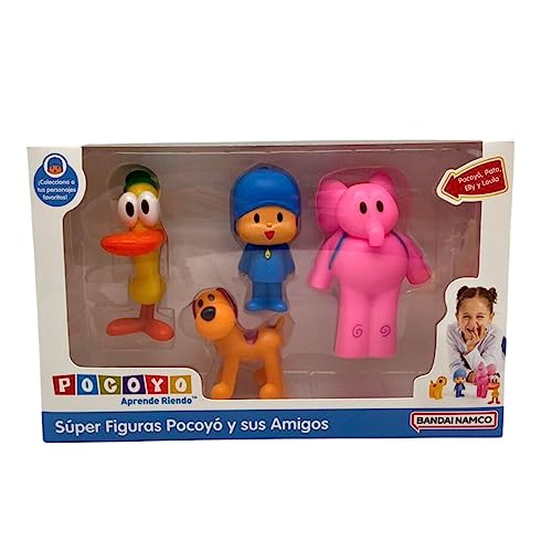 BANDAI Pocoyó – Super Figuren Pocoyo und Seine Freunde, 4 Stück, FA77750, Mehrfarbig, Erkunden Sie die Welt mit Pocoyo und seinen Freunden: entzückendes Spielzeug, Abenteuerbegleiter. von BANDAI