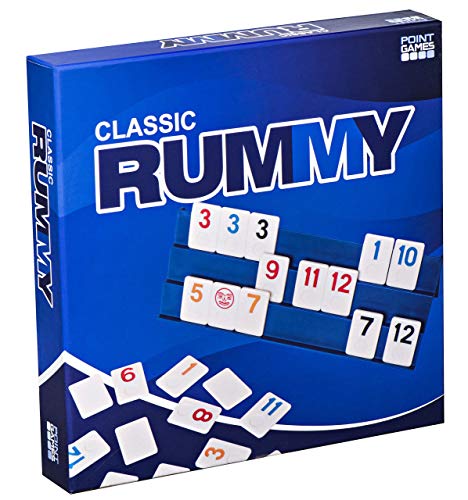 Point Games Klassisches Rommé-Spiel – Rommé-Spiele mit dreistufigen exklusiven klappbaren Spielständern in Originalgröße, 2–4 Spieler, tolles Geschenk für Kinder und Erwachsene von Point Games