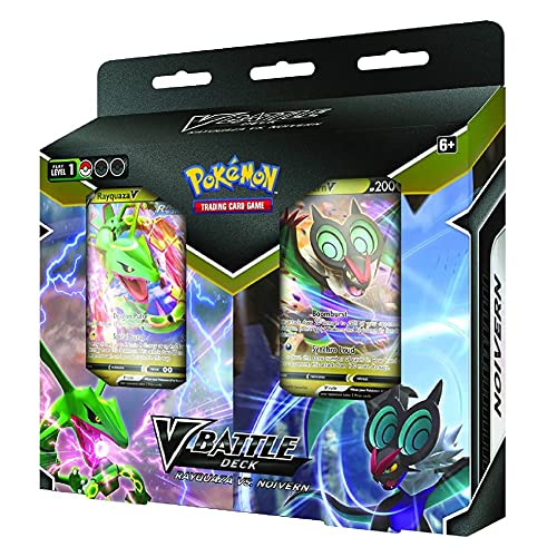 Pokémon Sammelkartenspiel: V-Kampfdeck Bundle Rayquaza vs. UHaFnir (eins zufällig ausgewählt), Kartenspiel, ab 6 Jahren, für 2 Spieler, über 10 Minuten Spieldauer von Pokémon