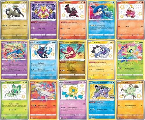 5 Pokemon Karte – Glänzend Selten/Strahlend Selten/Erstaunlich Rare Lot – 5 Sortierte Karten – Keine Duplikate von Pokémon