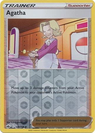 Agatha - 129/198 - Uncommon - Reverse Holo - Schwert & Schild - Schaurige Herrschaft von Pokémon