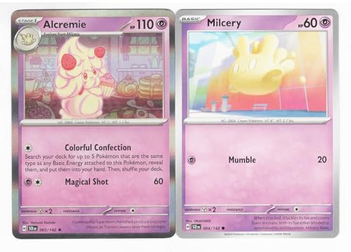 Alcremie 065/142 - Stellar Crown Pokemon Kartenlos - 2 Karten Set von Pokémon