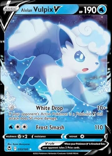 Alolan Vulpix V 033/195 - Silver Tempest - Pokemon Ultra Rare Karte - Holo Folie von Pokémon