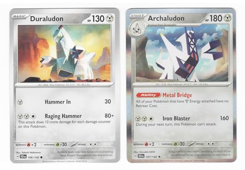 Archaludon 107/142 - Sternenkrone Pokemon Kartenlot, 2 Karten von Pokémon