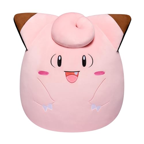 Bandai Pokémon – Plüschtier Squishmallows 50 cm – Melofee (Clefairy) – großes Plüschtier ultraweich – offizielles Pokémon-Lizenzprodukt – Riesen-Plüschtier Melofee – JWS00048 von Pokémon