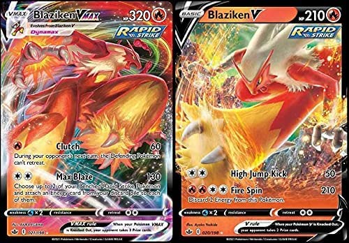 Blaziken Vmax & V - Chilling Reign - Pokemon Ultra Rare Lot - 020/198 & 021/198 von Pokèmon