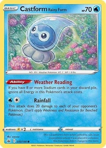 Castform Rainy Form - 033/198 - Common - Schwert & Schild - Schaurige Herrschaft von Pokémon