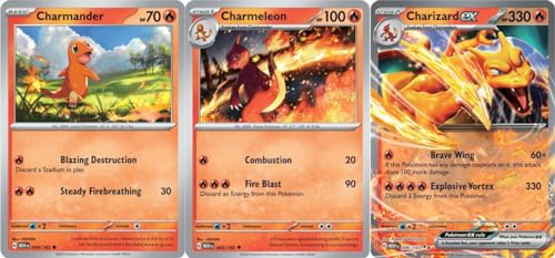 Charizard 066/165 - Pokemon 151 - Double Rare - Evolution 3 Karten-Set - Charmander Charmeleon von Pokémon