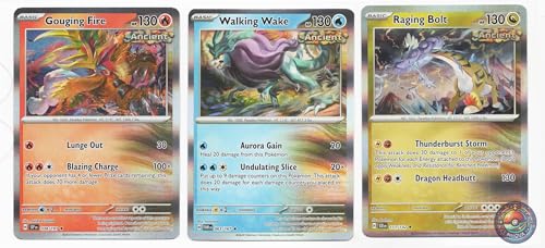 Gouging Fire - Walking Wake - Raging Bolt - Legendary Ancient Pokemon Card Lot - 038/191 Surging Spark von Pokémon