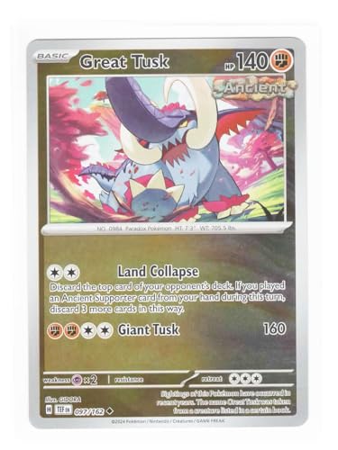 Great Tusk 097/162 - Temporal Forces - Pokemon Reverse Holofoil Karte von Pokémon