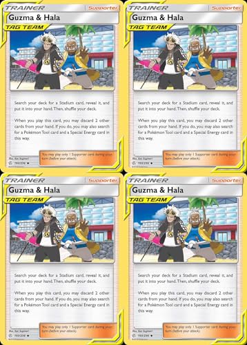 Guzma & Hala 193/236 – Cosmic Eclipse – Pokemon Trainer Card Lot x4 von Pokémon