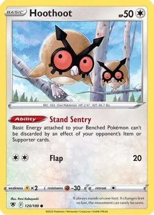 Hoothoot - 120/189 - Common - Reverse Holo - Schwert & Schild - Astral Radiance von Pokémon