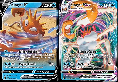 Kingler V & Vmax 029/172 Brilliant Stars - Ultra seltene Pokemon Karten Lot von Pokemon