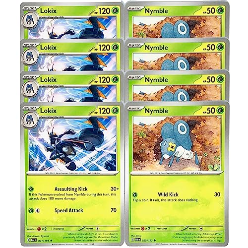 Lokix & Nymble - Paldea Evolved - Nicht-Holo - Bauen & Kampf - Pokemon Kartenset - x4 Kartenlos - Spielset - 021/193-020/193 von Pokémon