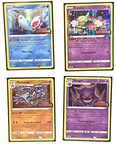 Lost Origin Prerelease Pokemon Promo-Set Finneon Gengar Comfey Machamp Holo Folie von Pokémon