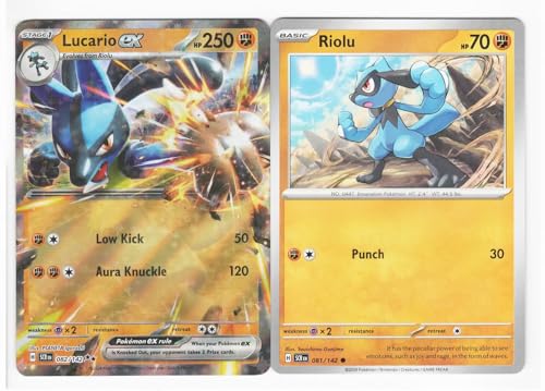 Lucario ex 082/142 - Sternenkrone Pokemon Kartenlos - 2 Karten Set von Pokémon