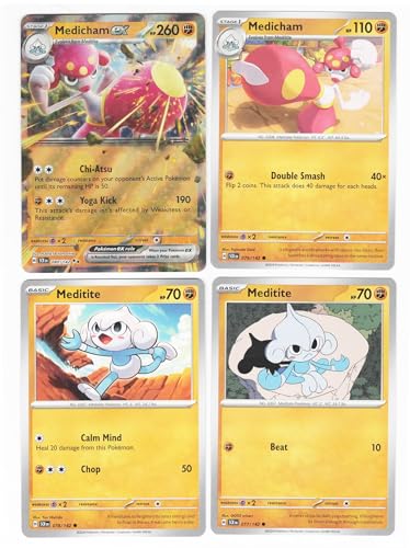 Medicham ex 080/142 - Stellar Crown Pokemon Kartenlos - 4 Karten Set von Pokémon