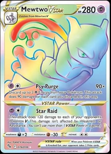 Mewtwo Vstar 079/078 Pokemon Go Secret Rare Regenbogen-Karte von Pokémon