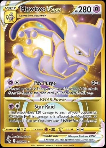 Mewtwo Vstar 086/078 - Pokemon Go, seltene Goldkarte Mewtwo Vstar 086/078 - Pokemon Go, seltene Goldkarte von Pokemon