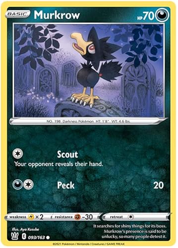 Murkrow - 093/163 - Gemeinsam - Schwert & Schild - Kampfstile von Pokémon