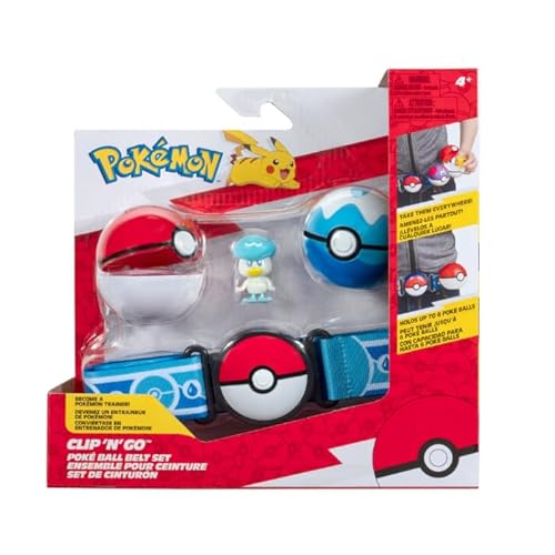 Pokemon Clip 'N' Go Poke Ball Gürtel Set (Quaxly #1 mit Level Ball, Best Ball und Quaxly Thema Gürtel) W16 von Pokémon