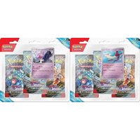 POKEMON 45938 PKM Pokémon KP07 Karmesin & Purpur - Stellarkrone 3-Pack Blister - 2fach sortiert von Pokemon