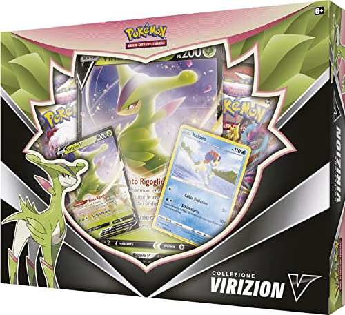 Pokemon Kartenspiel Kollektion Virizion V - italienische Version - mit 4 Erweiterungspackungen 3 holografische Karten 1 Code-Karte von Pokémon