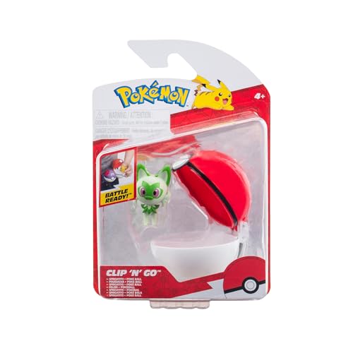 Pokémon PKW3629 - Clip'n'Go Poké Ball - Felori und Pokéball, offizieller Pokéball mit 5 cm Figur von Pokémon