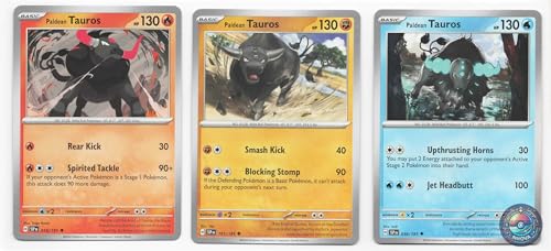 Paldean Tauros 018/191 - Surging Sparks - Pokemon Trio-Kartenlos - Feuerwasserbekämpfung von Pokémon