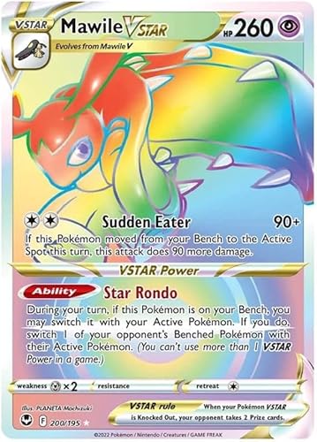 PoKéMoN Mawile VSTAR 200/195 Seltene Regenbogen-Pokemon Karte (SWSH Silver Tempest) von Pokémon